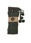 Wool Art SOCKS with tassels Green (one size)