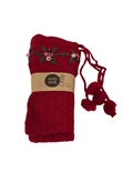 Wool Art SOCKS with tassels Red (one size)