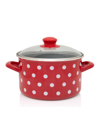 Metalac WHITE DOTS  Deep pot 24cm/6.75l