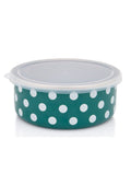 Metalac GREEN WHITE DOT food storage container 16cm/1.3lit