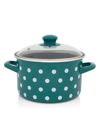 Metalac GREEN WHITE DOT deep pot 20cm/4lit
