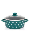 Metalac GREEN WHITE DOT shallow pot 20cm/2.75lit