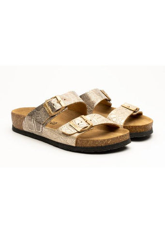 Leon - Womens Slippers Snake gold No.38
