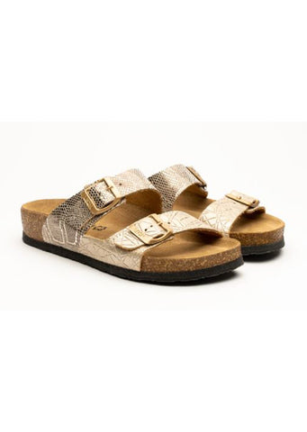 Leon Womens Slippers Snake gold No.36