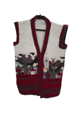 Wool Art West Red with flowers (one size)