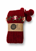 Wool Art Women knitted warmers (one size) Red