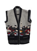 Wool Art West Grey Black with flowers (one size)