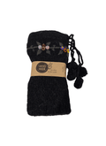 Wool Art SOCKS with tassels Black (one size)