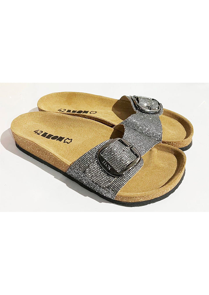Leon Womens Slippers black gloss No.42