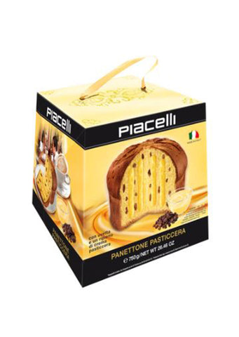 Piacelli - Yeast cake Panettone with pudding filling and raisins 750g