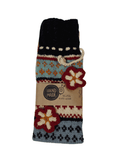 Wool Art SOCKS luxury with a flower Black (one size)