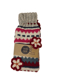 Wool Art SOCKS luxury with a flower Gray (one size)