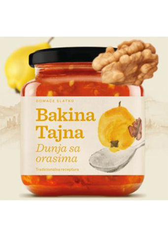 Bakina Tajna Whole fruit preserve Quince with walnuts 375g