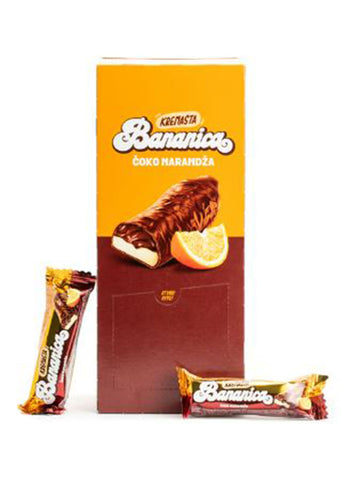 Soko Stark Choco coated banana foam dessert with orange 28g X 40pcs (BOX)