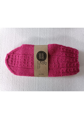 Wool Art - Women's socks pink ONE SIZE