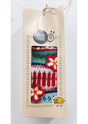 Wool Art - SOCKS luxury with a flower 1 (one size)