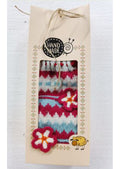 Wool Art SOCKS luxury with a flower 3 (one size)