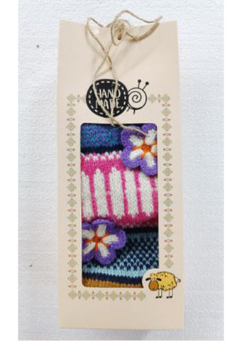 Wool Art - SOCKS luxury with a flower 5 (one size)