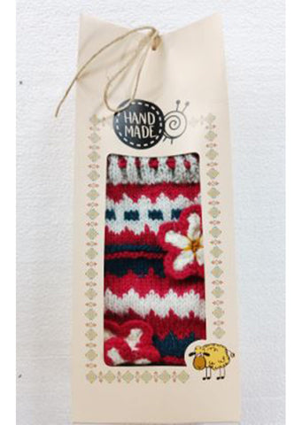 Wool Art - SOCKS luxury with a flower 6 (one size)