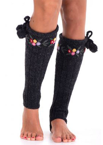 Wool Art - Leg warmers black (one size)