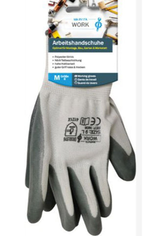 Polyester/Nitrile Work Gloves Sizes M