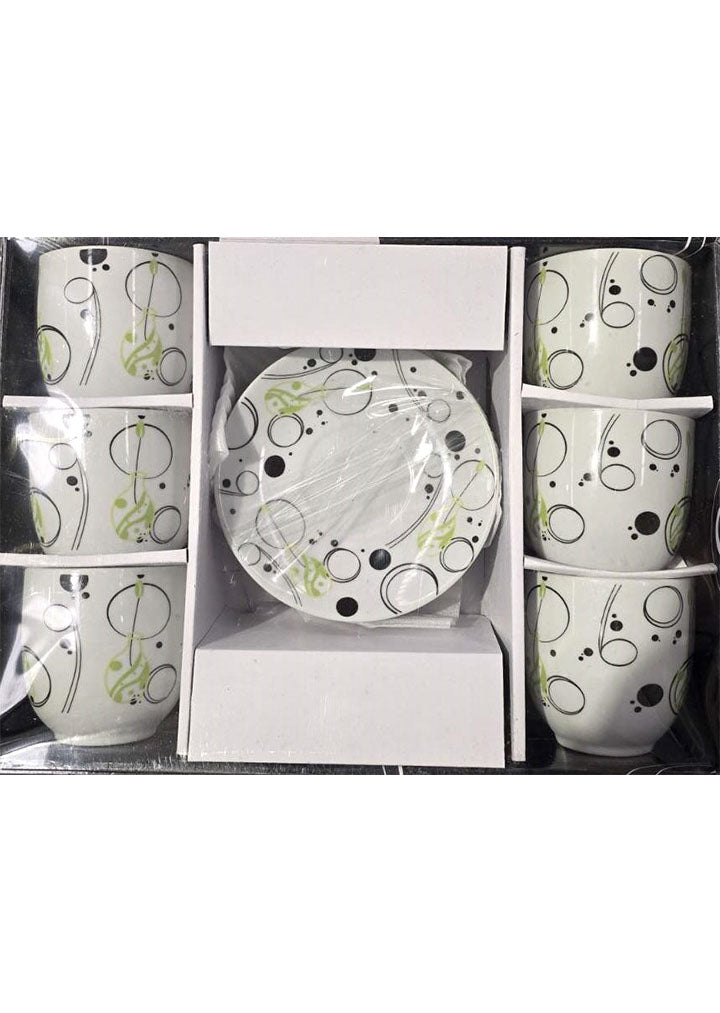 Sigma - Porcelain coffee set 6/1 green black (160ml)