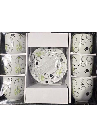 Sigma - Porcelain coffee set 6/1 green black (160ml)