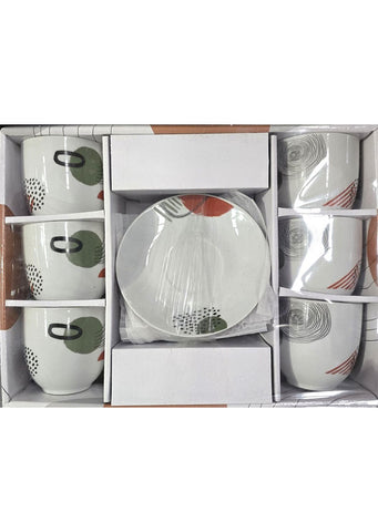 Sigma - Porcelain coffee set 6/1 / green orange (160ml)