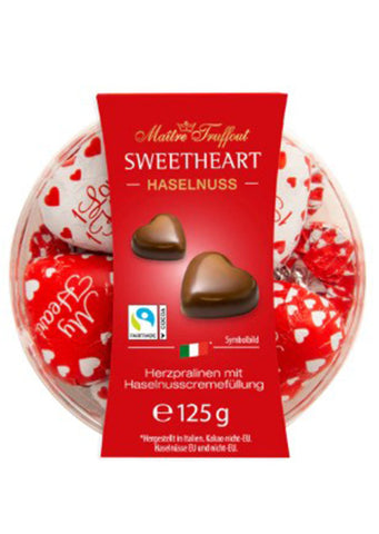 Maître Truffout Heart pralines with hazelnut cream filling 125g