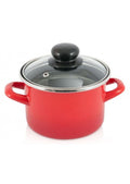 Metalac  Deep Stew pot with glass lid RED SHADOW 18cm / 3L