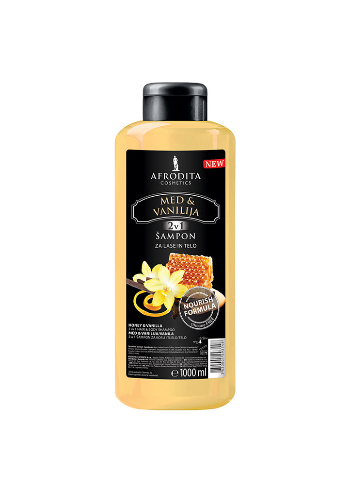 Afrodita cosmetics Honey & Vanilla 2in1 shampoo for body & hair 1L