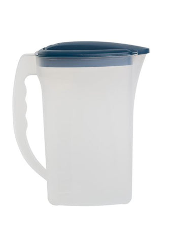 Plastic Jar with lid Akvos 2L - Transparent sea blue