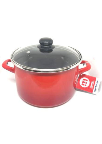 Metalac - Deep Stew pot with glass lid RED SHADOW 22cm / 5L