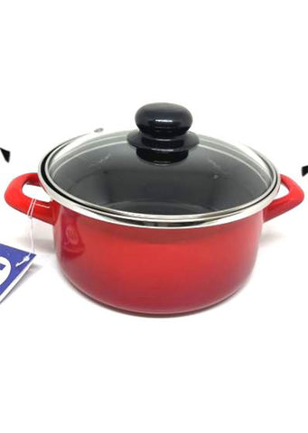 Metalac - Shallow casserole with glass lid RED SHADOW 18cm / 2.2L