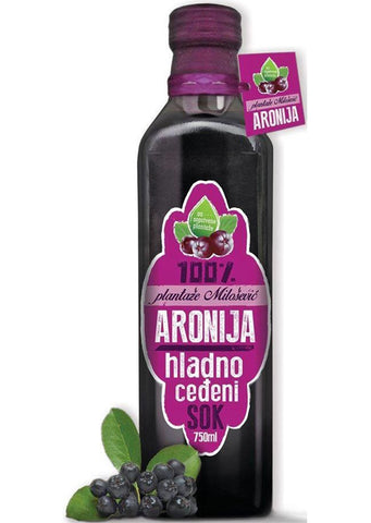Cold pressed 100% aronia berry juice 750ml - Plantaze Milosevic