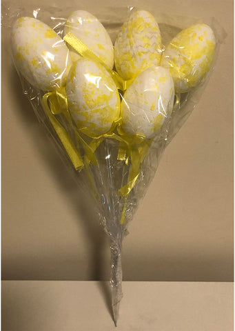 Easter - decorative eggs yellow (6pcs)