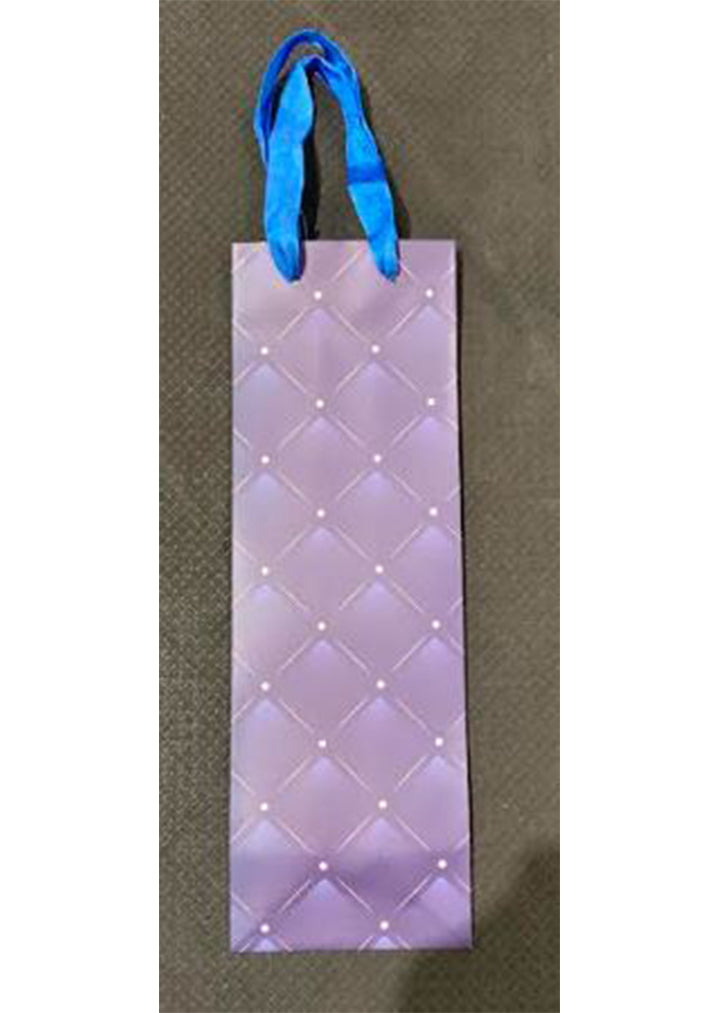 Gift paper bag for a bottle - purple 35x11cm