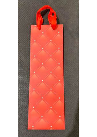 Gift paper bag for a bottle - red 35x11cm