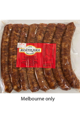 Love Smallgoods BBQ sausages mild 500g BEST BEFORE:12/05/2025