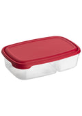 Plastic food storage container with lid 0,5L+0,3L Stilo / Red