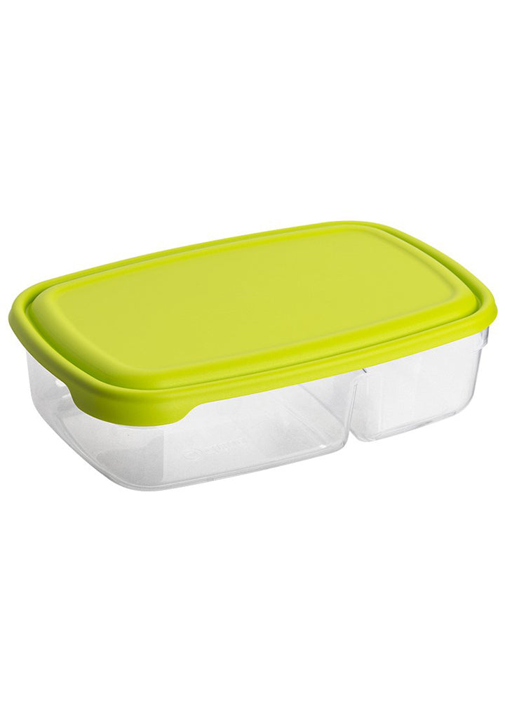 Plastic food storage container with lid 0,5L+0,3L - Stilo / Green