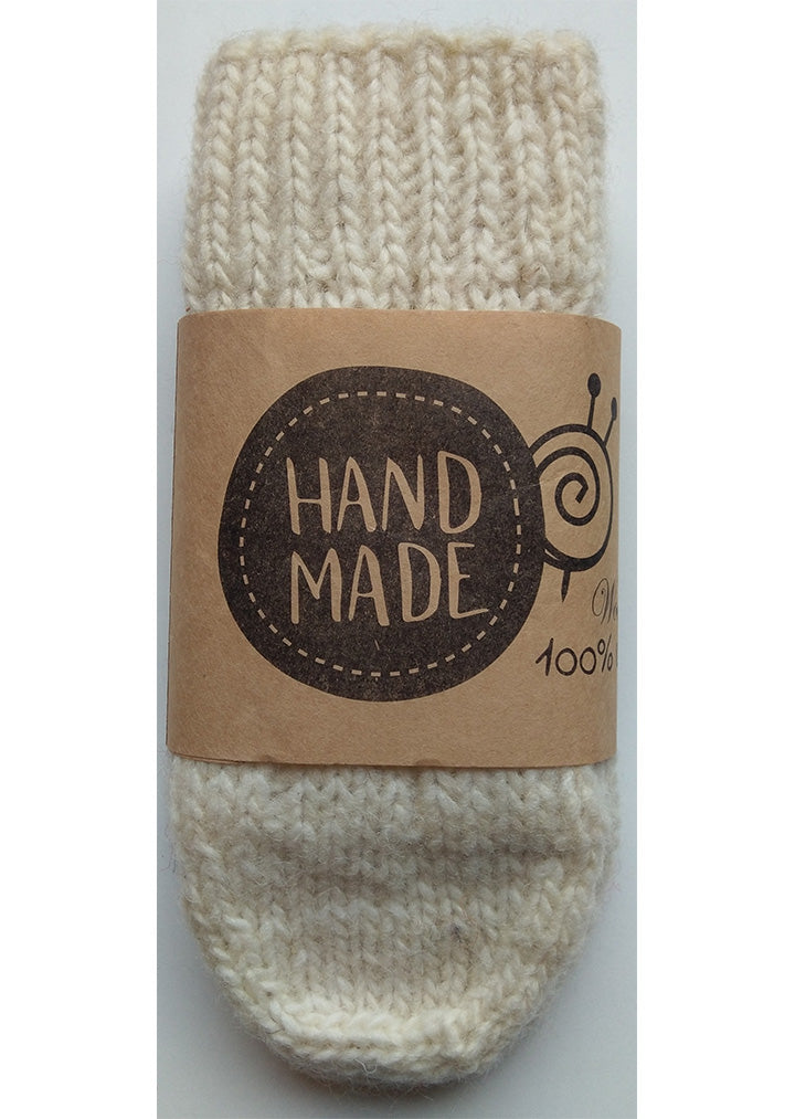 Wool Art Kids knitted socks white (one size)