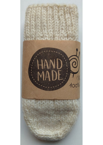 Wool Art Kids knitted socks white (one size)
