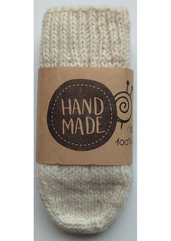 Wool Art - Kids knitted socks white (one size)