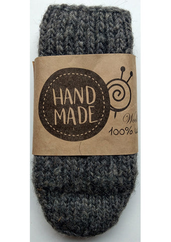 Wool Art - Kids knitted socks dark gray (one size)